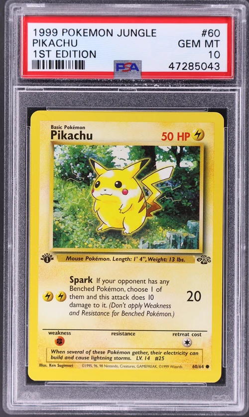 1999 Pokemon Jungle #60 Pikachu 1st Edition (PSA 10)
