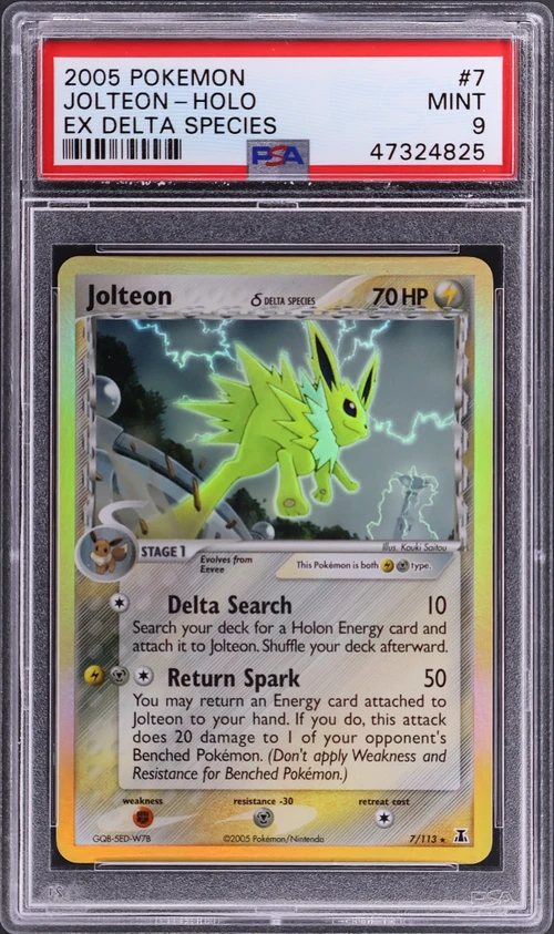 2005 Pokemon Ex Delta Species #7 Jolteon-Holo