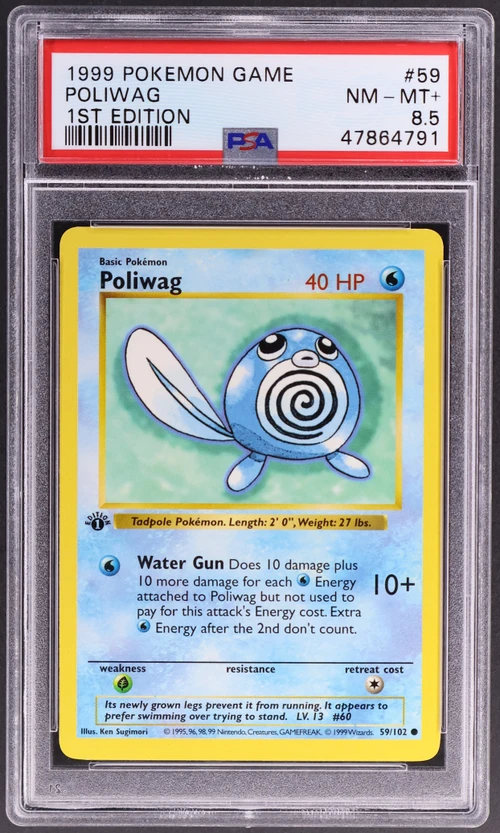 1999 Pokemon Game #59 Poliwag 1st Edition