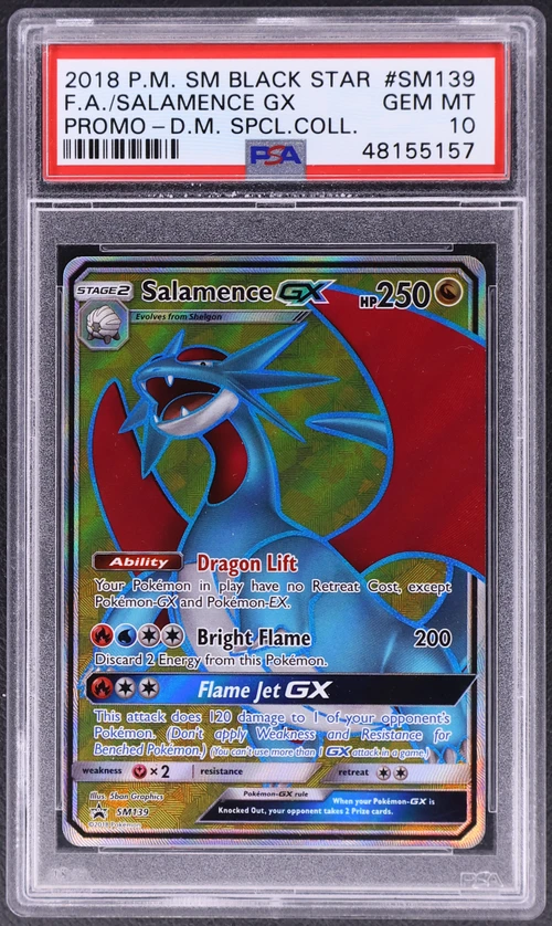 2018 Pokemon Sm Black Star Promo #SM139 Full Art / Salamence Gx Dragon Majesty Special Collection