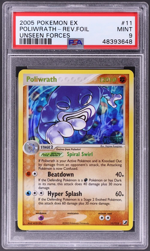 2005 Pokemon Ex Unseen Forces #11 Poliwrath-Reverse Foil