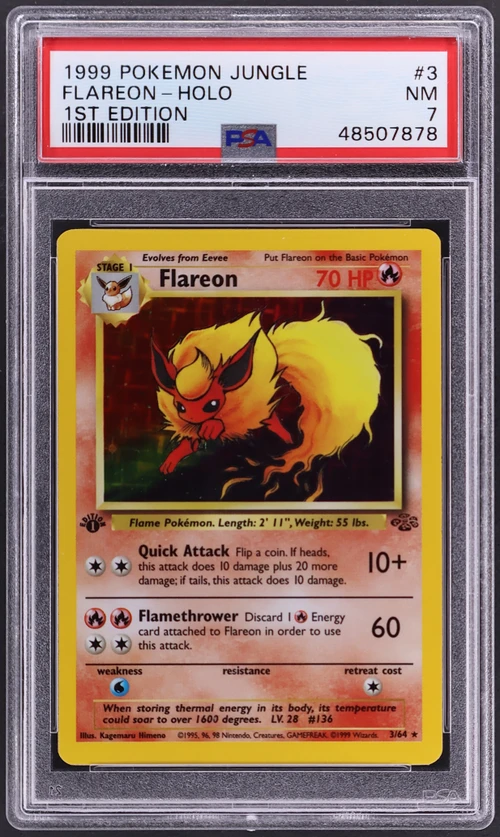 1999 Pokemon Jungle #3 Flareon-Holo 1st Edition