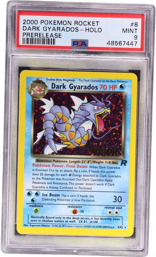 2000 Pokemon Rocket #8 Dark Gyarados-Holo Prerelease