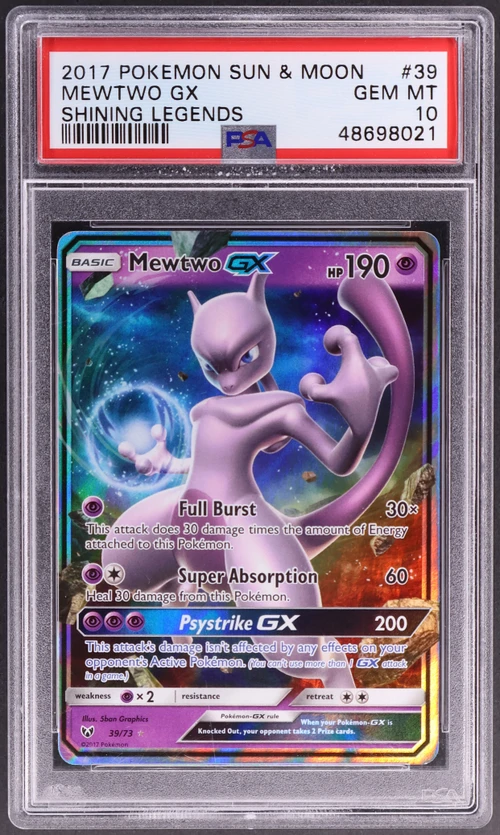 2017 Pokemon Sun & Moon Shining Legends #39 Mewtwo Gx