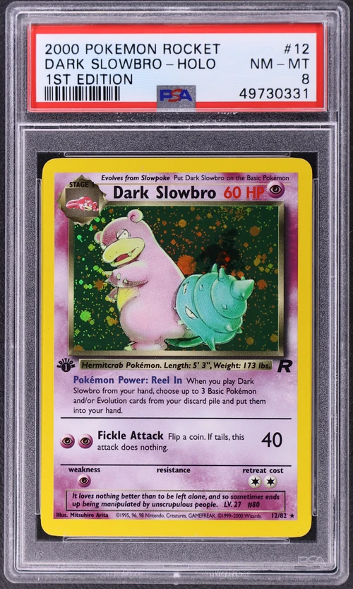 2000 Pokemon Rocket #12 Dark Slowbro-Holo 1st Edition