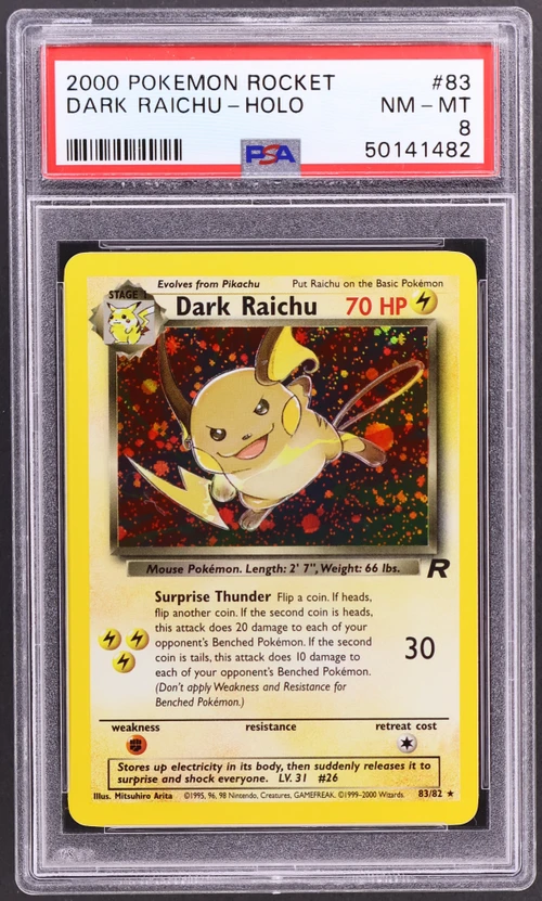 2000 Pokemon Rocket #83 Dark Raichu-Holo