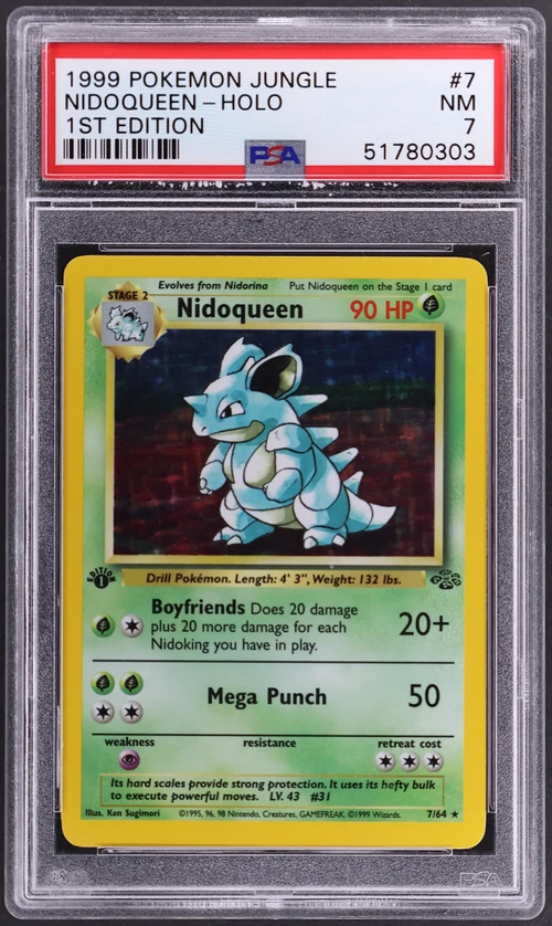 1999 Pokemon Jungle #7 Nidoqueen-Holo 1st Edition