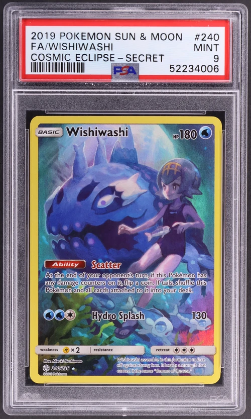 2019 Pokemon Sun & Moon Cosmic Eclipse #240 Full Art / Wishiwashi Secret