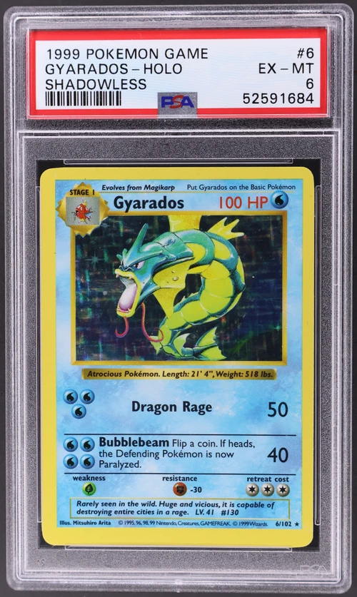 1999 Pokemon Game #6 Gyarados-Holo Shadowless