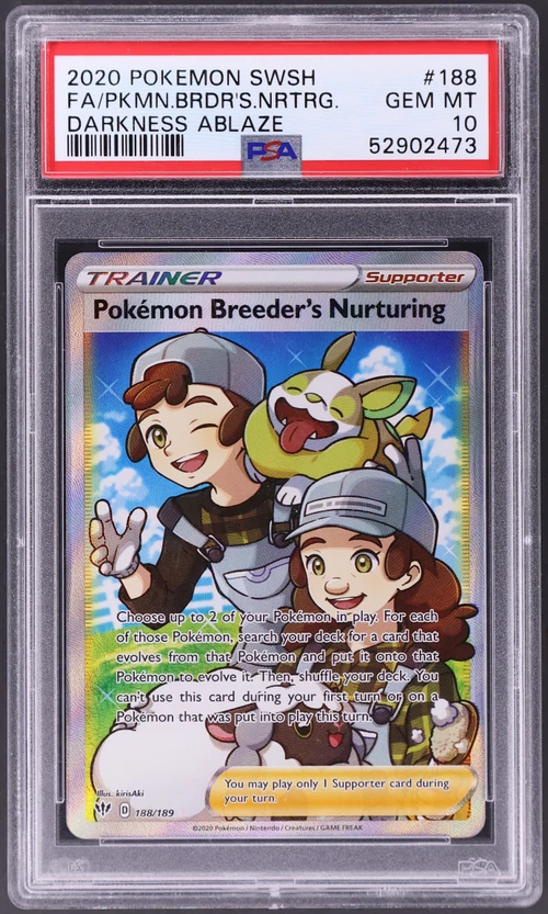 2020 Pokemon Sword & Shield Darkness Ablaze #188 Full Art / Pokemon Breeder's Nurturing
