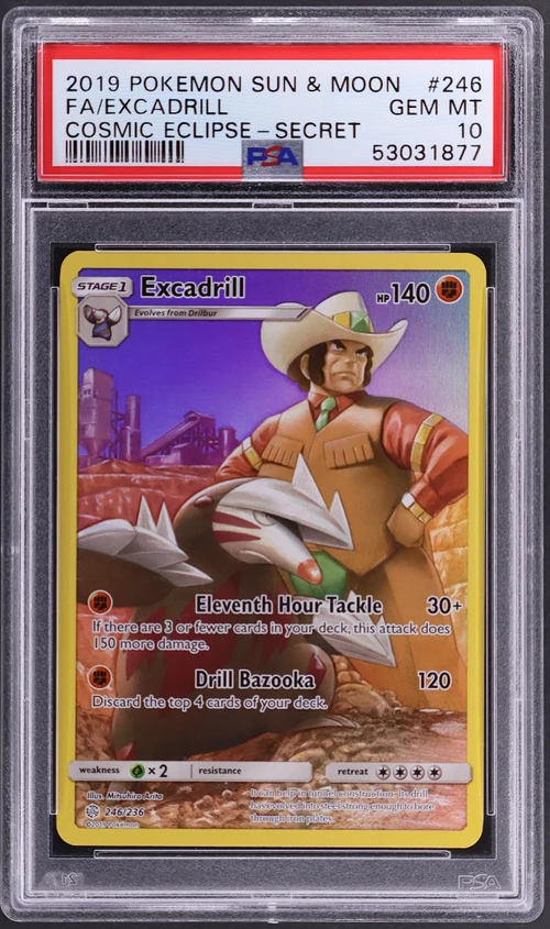 2019 Pokemon Sun & Moon Cosmic Eclipse #246 Full Art / Excadrill Secret