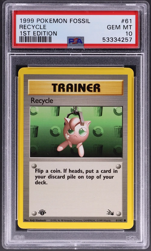 1999 Pokemon Fossil #61 Recycle 1st Edition