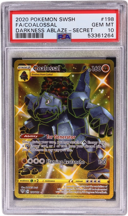 2020 Pokemon Sword & Shield Darkness Ablaze #198 Full Art / Coalossal Secret