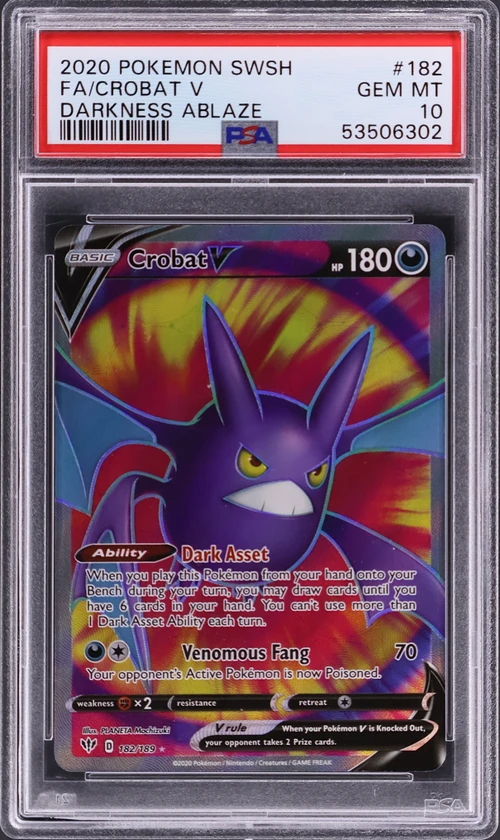 2020 Pokemon Sword & Shield Darkness Ablaze #182 Full Art / Crobat V