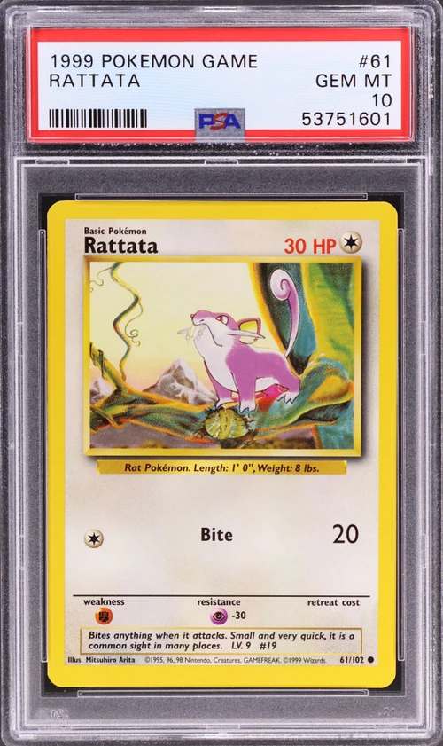 1999 Pokemon Game #61 Rattata