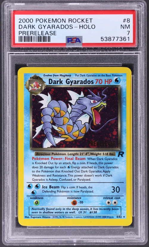 2000 Pokemon Rocket #8 Dark Gyarados-Holo Prerelease