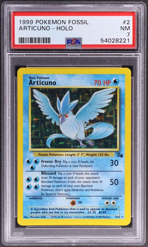 1999 Pokemon Fossil #2 Articuno-Holo