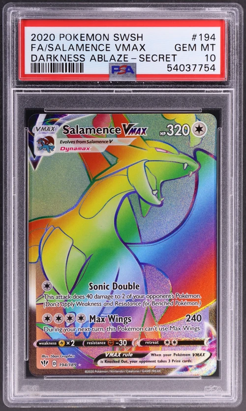2020 Pokemon Sword & Shield Darkness Ablaze #194 Full Art / Salamence Vmax Secret
