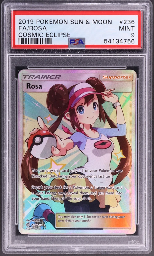 2019 Pokemon Sun & Moon Cosmic Eclipse #236 Full Art / Rosa
