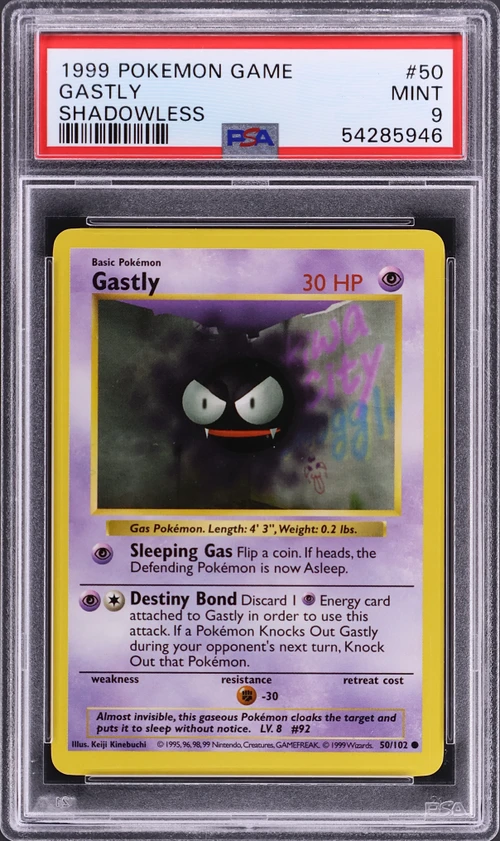 1999 Pokemon Game #50 Gastly Shadowless