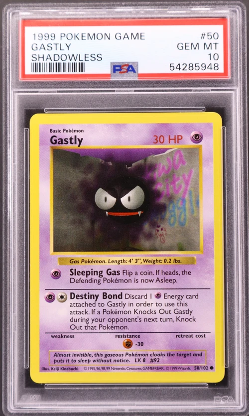 1999 Pokemon Game #50 Gastly Shadowless