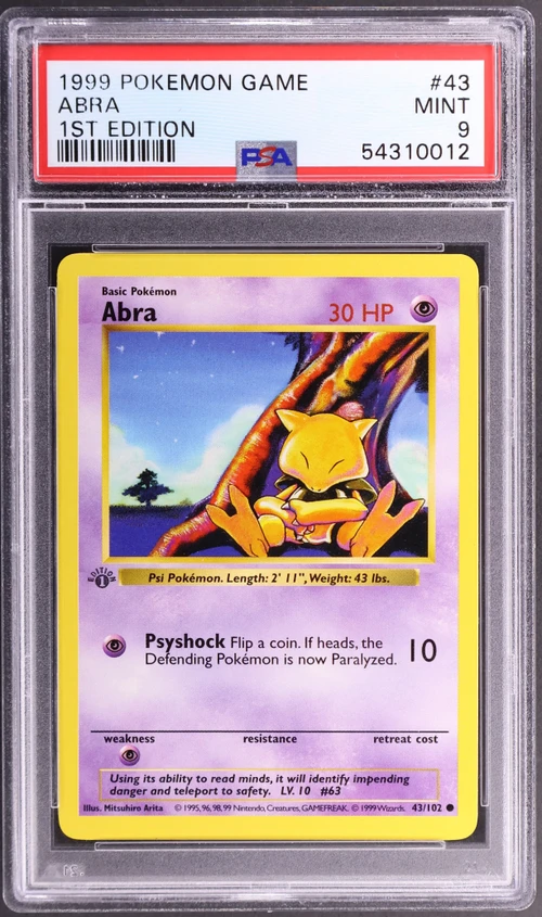 1999 Pokemon Game #43 Abra 1st Edition