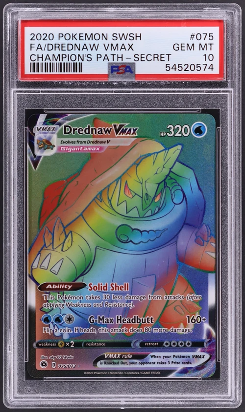 2020 Pokemon Sword & Shield Champion's Path #075 Full Art / Drednaw Vmax Secret