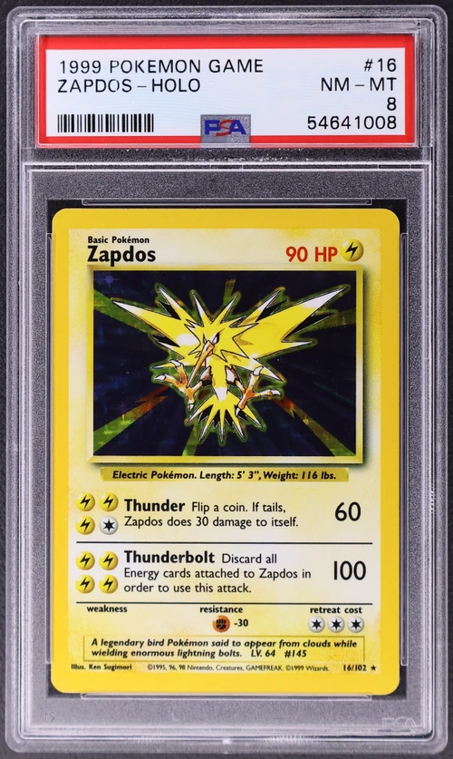 1999 Pokemon Game #16 Zapdos-Holo