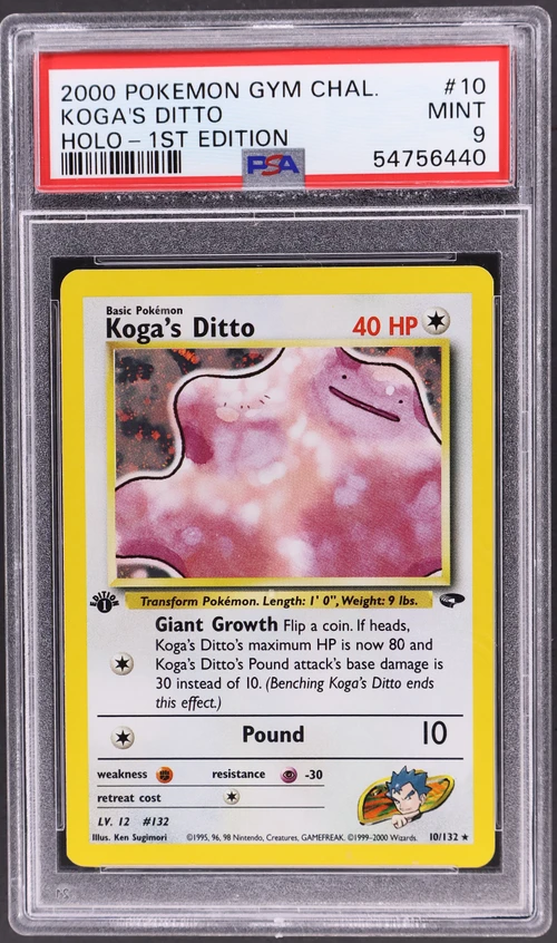 2000 Pokemon Gym Challenge #10 Koga's Ditto Holo-1st Edition (PSA 9)