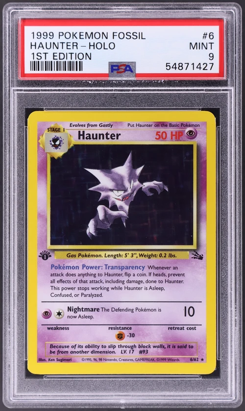 1999 Pokemon Fossil #6 Haunter-Holo 1st Edition
