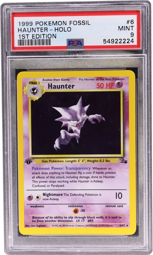 1999 Pokemon Fossil #6 Haunter-Holo 1st Edition