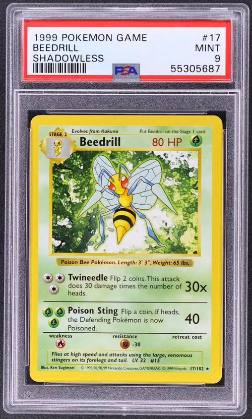 1999 Pokemon Game #17 Beedrill Shadowless