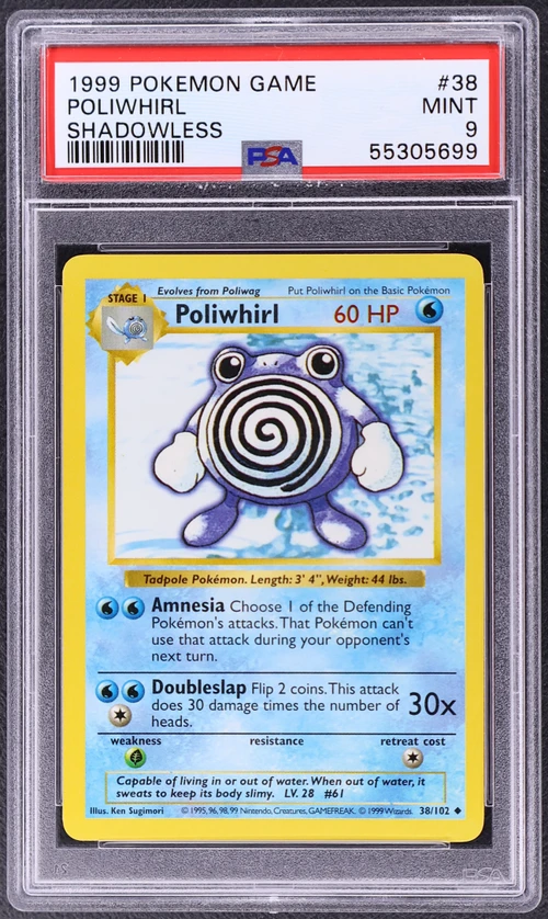 1999 Pokemon Game #38 Poliwhirl Shadowless