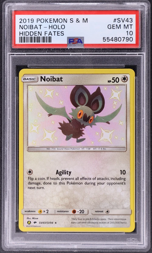 2019 Pokemon Sun & Moon Hidden Fates #SV43 Noibat-Holo