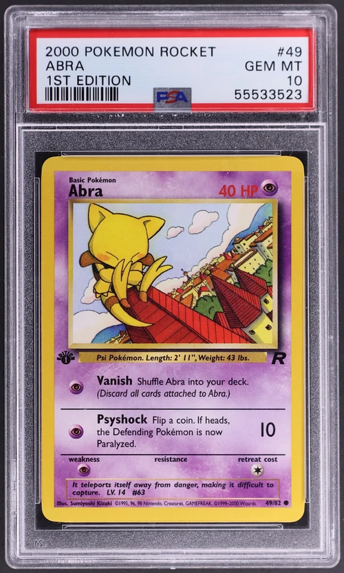 2000 Pokemon Rocket #49 Abra 1st Edition