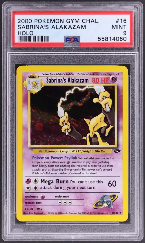 2000 Pokemon Gym Challenge #16 Sabrina's Alakazam Holo