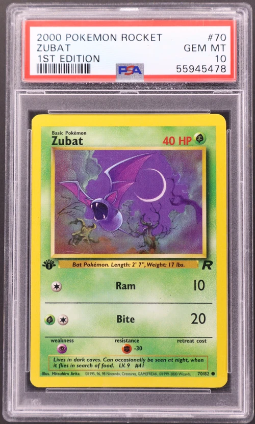 2000 Pokemon Rocket #70 Zubat 1st Edition