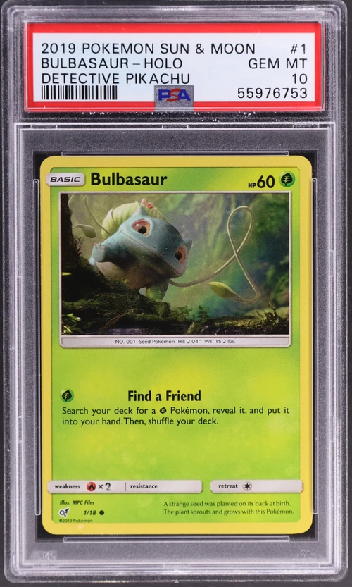 2019 Pokemon Sun & Moon Detective Pikachu #1 Bulbasaur-Holo