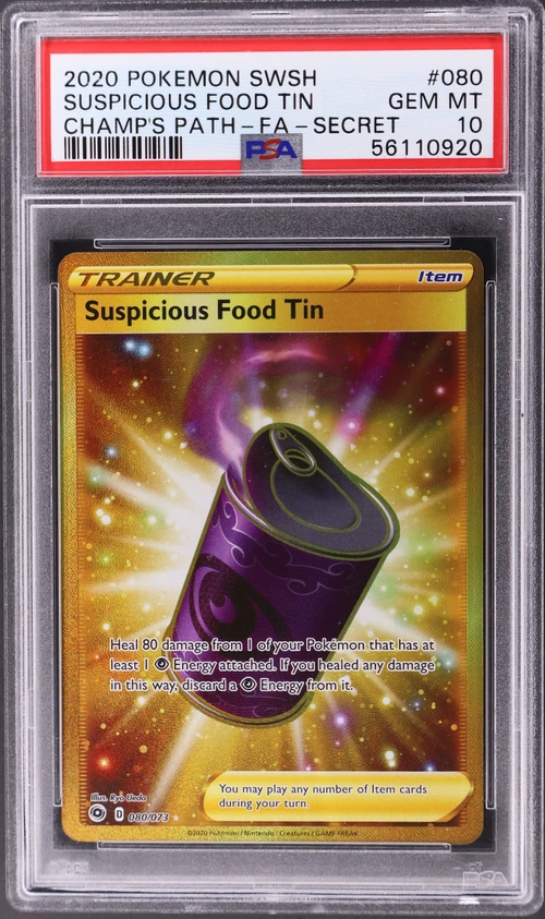2020 Pokemon Sword & Shield Champion's Path #080 Full Art / Suspicious Food Tin Secret