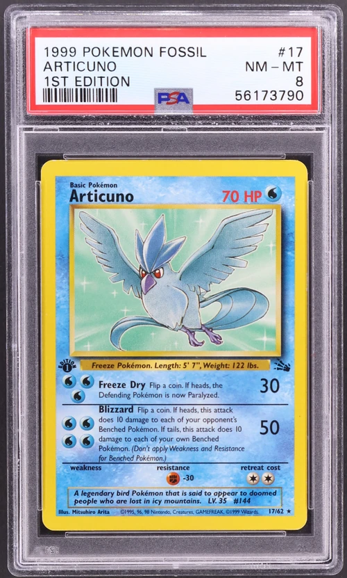 1999 Pokemon Fossil #17 Articuno 1st Edition
