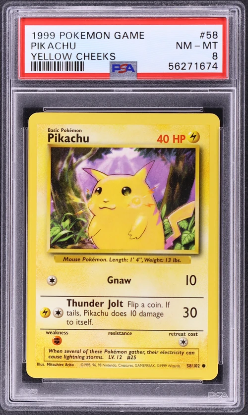 1999 Pokemon Game #58 Pikachu Yellow Cheeks