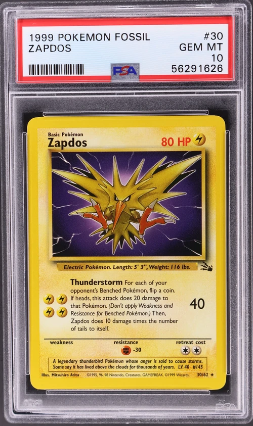 1999 Pokemon Fossil #30 Zapdos