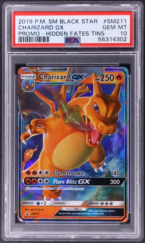 2019 Pokemon Sm Black Star Promo #SM211 Charizard Gx Hidden Fates Tins