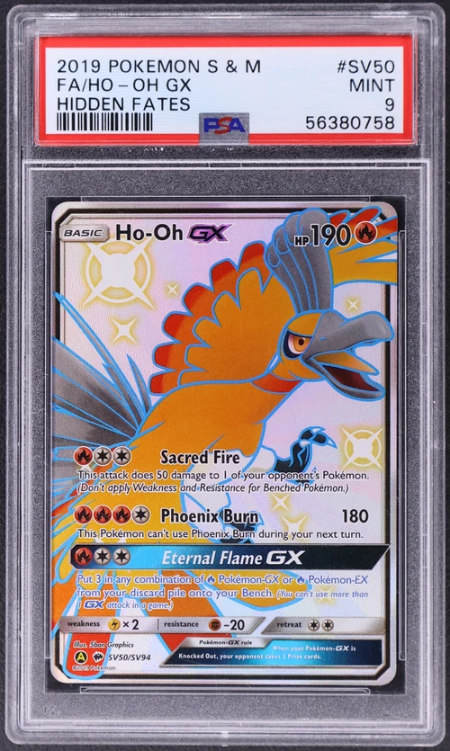 2019 Pokemon Sun & Moon Hidden Fates #SV50 Full Art / Ho-Oh Gx