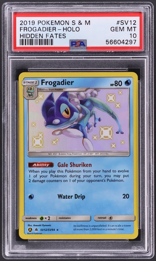2019 Pokemon Sun & Moon Hidden Fates #SV12 Frogadier-Holo