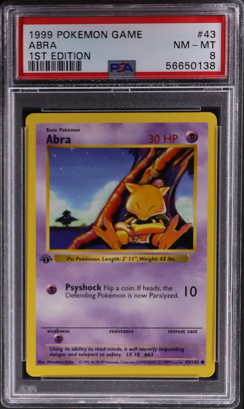 1999 Pokemon Game #43 Abra 1st Edition