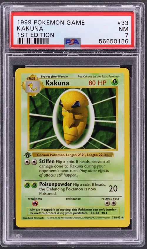 1999 Pokemon Game #33 Kakuna 1st Edition