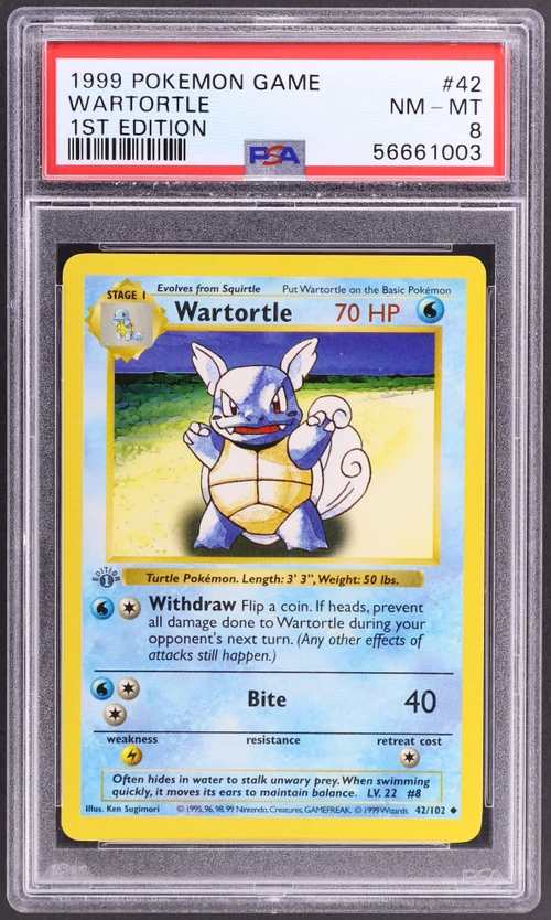 1999 Pokemon Game #42 Wartortle 1st Edition