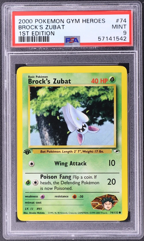 2000 Pokemon Gym Heroes #74 Brock's Zubat 1st Edition