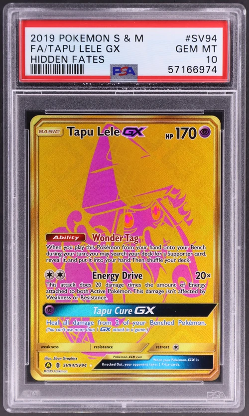2019 Pokemon Sun & Moon Hidden Fates #SV94 Full Art / Tapu Lele Gx